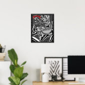 Carnivorous™/Weerwolf motorrijder/Logo Poster (Thuiskantoor)