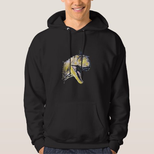 Carnotaurus Skull Dinosaur Motif Prehistda Hoodie (Voorkant)
