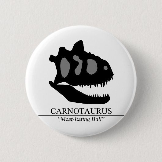 Carnotaurus Skull Ronde Button 5,7 Cm (Voorkant)