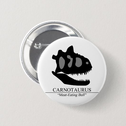 Carnotaurus Skull Ronde Button 5,7 Cm (Voorkant /achterkant)