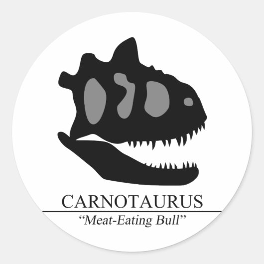 Carnotaurus Skull Ronde Sticker (Voorkant)