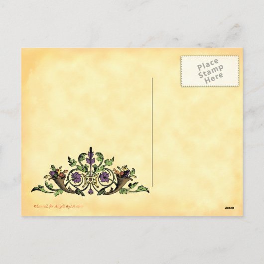 Carnucopia  Thanksgiving Custom Briefkaart (Achterkant)