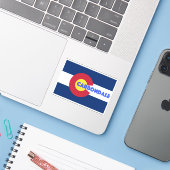 Carobligale CO Flag Sticker (Laptop met iPhone)
