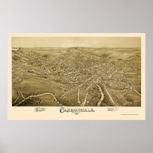 Carobligale, PA Panorama Map - 1890 Poster