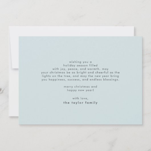 CAROL Blauw Schattigee Kinderen Foto Vrolijk Kerst Feestdagenkaart (Achterkant)