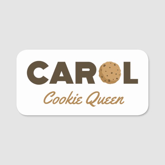 Carol cookie koningin naamplaatje (Voorkant)