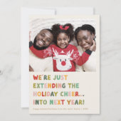 CAROL Cream Schattige Late New Years Funny Christm Feestdagenkaart (Voorkant)