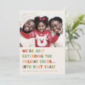 CAROL Cream Schattige Late New Years Funny Christm Feestdagenkaart (Staand voorkant)