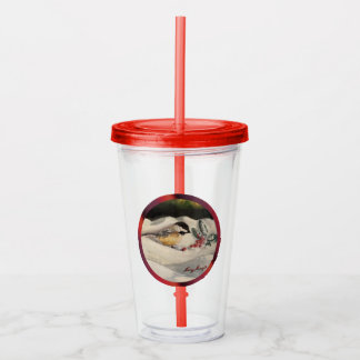 Carol de Chick-a-Dee met Misteletoe Acryl Drinkbeker