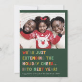 CAROL Green Schattige Late New Years Funny Christm Feestdagenkaart (Voorkant)