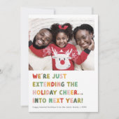 CAROL Kleurrijke Schattigee Late New Years Funny C Feestdagenkaart (Voorkant)