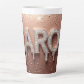 Carol Naam in Druppelend Goud Latte Mok (Voorkant)
