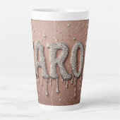 Carol Naam in Druppelend Goud Latte Mok (Voorkant)
