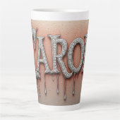 Carol Naam in Druppelend Goud Latte Mok (Voorkant)
