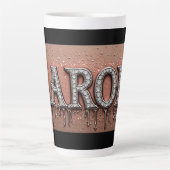 Carol Naam in Druppelend Goud Latte Mok (Voorkant)
