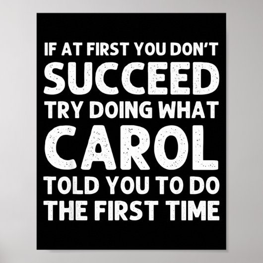 Carol Name D Birthday Funny Christmas J  Poster (Voorkant)