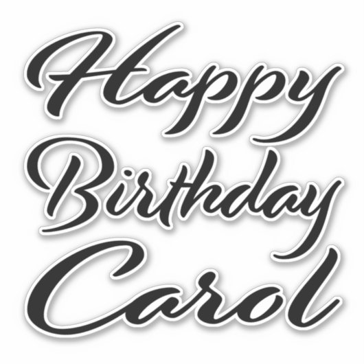 Carol Name Vorname black Sticker Geburtstag (Voorkant)