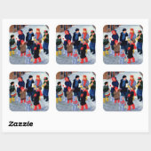 Carol Singers Vierkante Sticker (Vel)