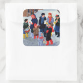 Carol Singers Vierkante Sticker (Tas)