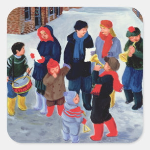 Carol Singers Vierkante Sticker