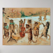 Carol Singing 1925 Louis Wain Wall Art Poster (Voorkant)