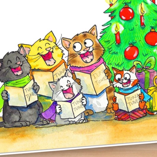 Carol Singing Cats Greeting Kaart