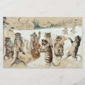 Carol Singing Cats Waterverf door L.W. Wain (Voorkant)