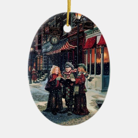 Carol Singing Children Keramisch Ornament (Voorkant)