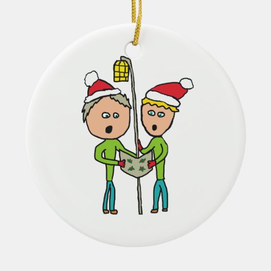Carol Singing Keramisch Ornament (Voorkant)