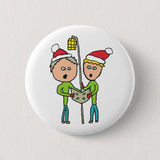Carol Singing Ronde Button 5,7 Cm (Voorkant)