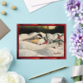 Carol the Chick-a-Dee with Mistletoe Acryl Uitnodigingen (Insitu (Huwelijk))