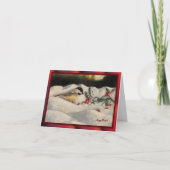Carol the Chick-a-Dee with Mistletoe: Blank Card Bedankkaart (Voorkant)
