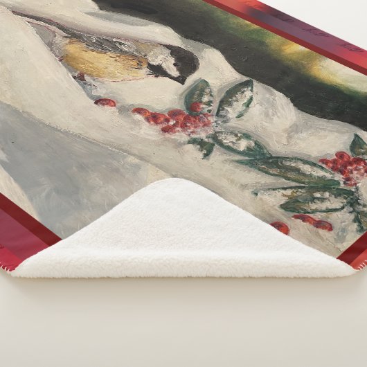 Carol the Chick-a-Dee with Mistletoe Sherpa Deken (3/4)