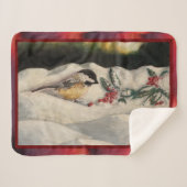 Carol the Chick-a-Dee with Mistletoe Sherpa Deken (Voorkant (horizontaal))