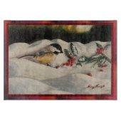 Carol the Chick-a-Dee with Mistletoe Snijplank (Voorkant)