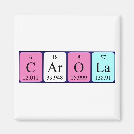 Carola periodieke lijstnaam magnet (Voorkant)