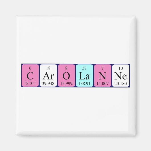 Carolanne periodieke lijstnaam magnet (Voorkant)