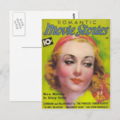 Carole Lombard op de cover van Movie Stories 1936 Briefkaart (Voorkant / Achterkant)