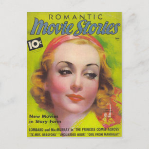 Carole Lombard op de cover van Movie Stories 1936 Briefkaart