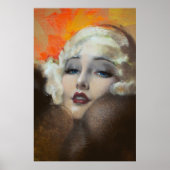 Carole Lombard Portrait Art Deco Poster (Voorkant)