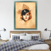 Carole Lombard Portret van Charles Gates Sheldon Canvas Afdruk (Insitu (Slaapkamer))