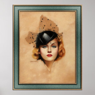 Carole Lombard Portret van Charles Gates Sheldon Poster