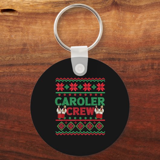 Caroler Crew Ugly KerstSweater Caro Sleutelhanger (Voorkant)