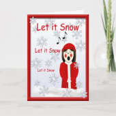 Caroler Girl-kerstfeest laat het sneeuwgroet Feestdagen Kaart (Voorkant)