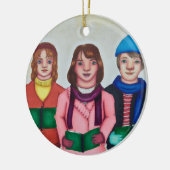 Caroler Trio-kerstversiering Keramisch Ornament (Links)