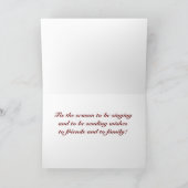 CAROLERS DIE HOLIDAY VERZENDEN, WILLEN "U" FEESTDAGEN KAART (Binnen)