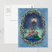 CAROLERS, LAMP EN WREATS VAN SHARON SHARPE BRIEFKAART (Voorkant / Achterkant)