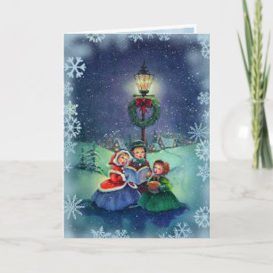 CAROLERS & SNOWFLAKES beroemd gemaakt door SHARON  Feestdagen Kaart