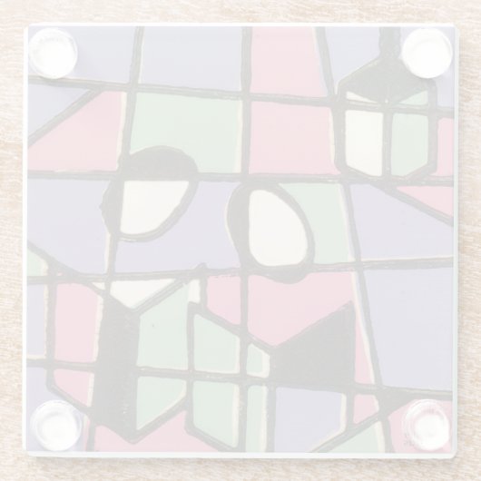 Carolers Stainglass Glazen Onderzetter (Achterkant)