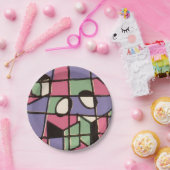 Carolers Stainglass Papieren Bordje (Feest)